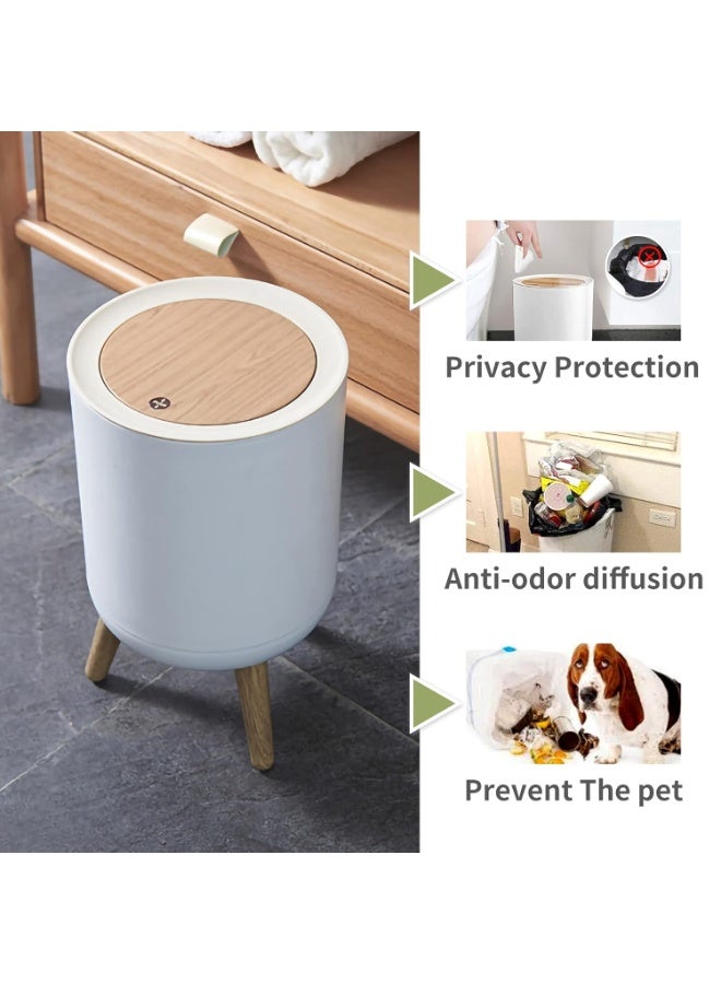 Trash can，7Liter/1.8 Gallon Garbage can with Press top Lid，Nordic Modern Waste Basket，Plastic Trash bin Suitable for Kitchen, Bathroom, Bedroom, Living Room, Office, Outdoor，Dog Proof Trash can - Image 2